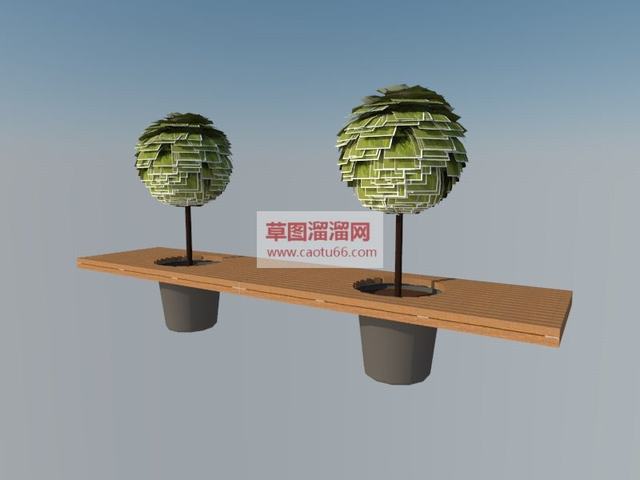 户外长凳座椅公园座椅SU模型