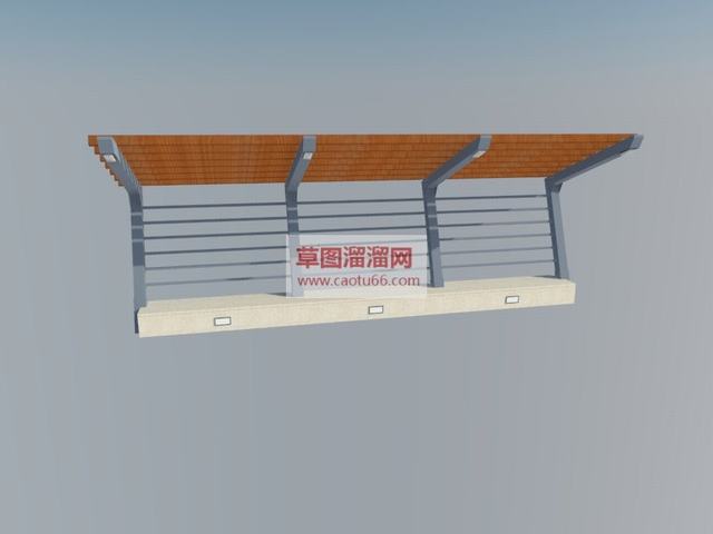 公园廊架座椅景观座椅公园座椅SU模型