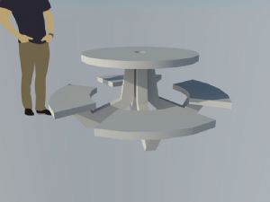 户外圆形石桌凳子户外石凳户外石桌SU模型 免费sketchup模型下载