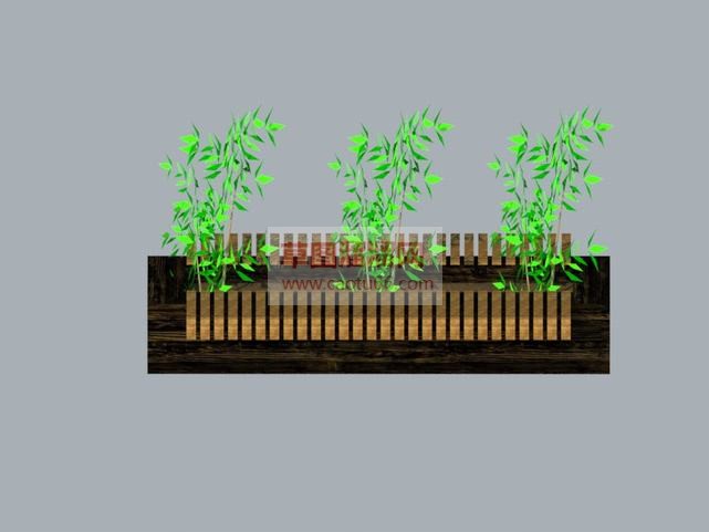 植物花箱木座SU模型