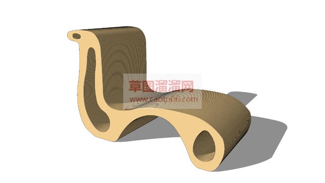 木制躺椅休闲SU模型