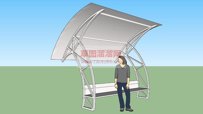 户外公园长椅SU模型