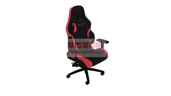 红黑色电脑椅SU模型