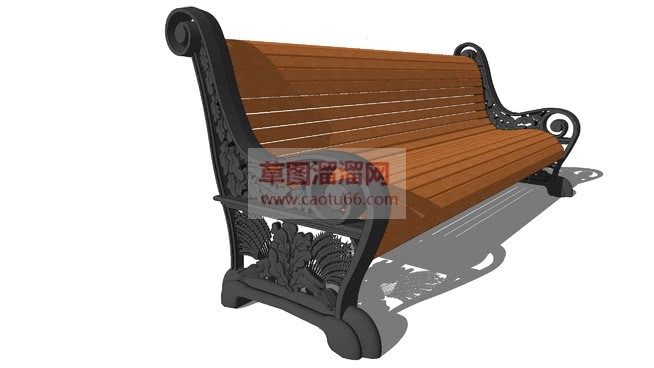 户外铁艺长椅SU模型
