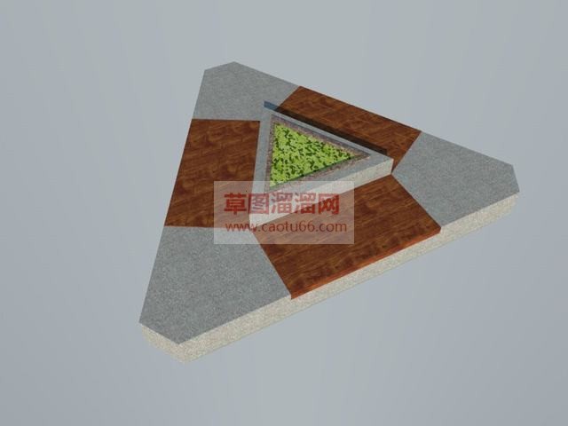倾斜三角形花SU模型
