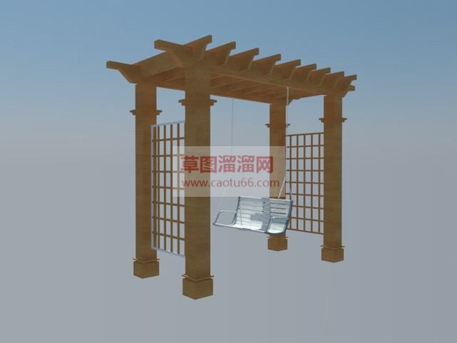 庭院花架秋千SU模型