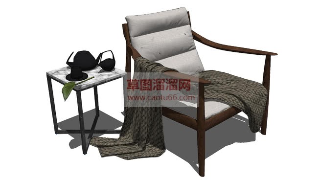 扶手椅茶壶陈SU模型