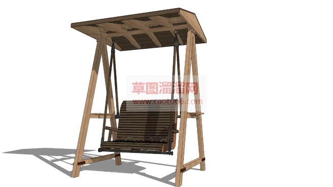 免费木质秋千SU模型