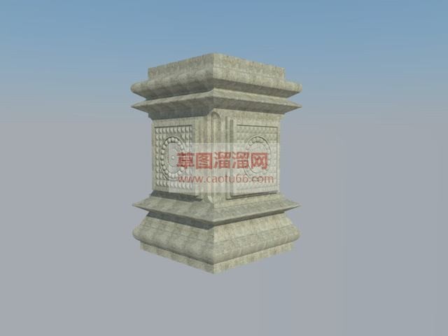 中式石墩SU模型