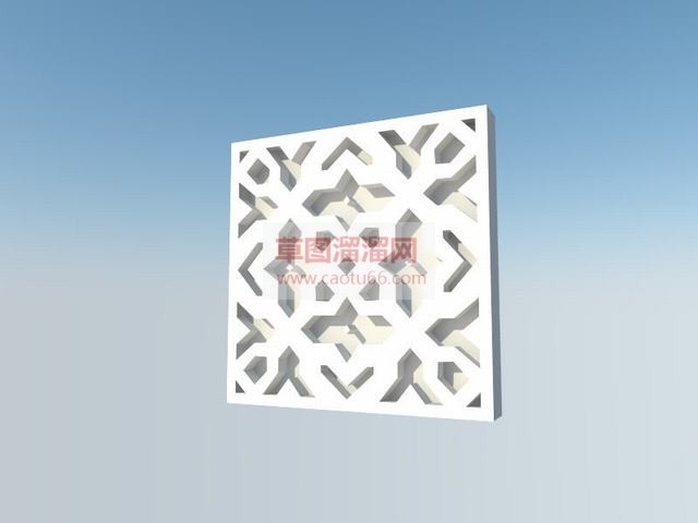镂空砖草坪砖中式元素SU模型