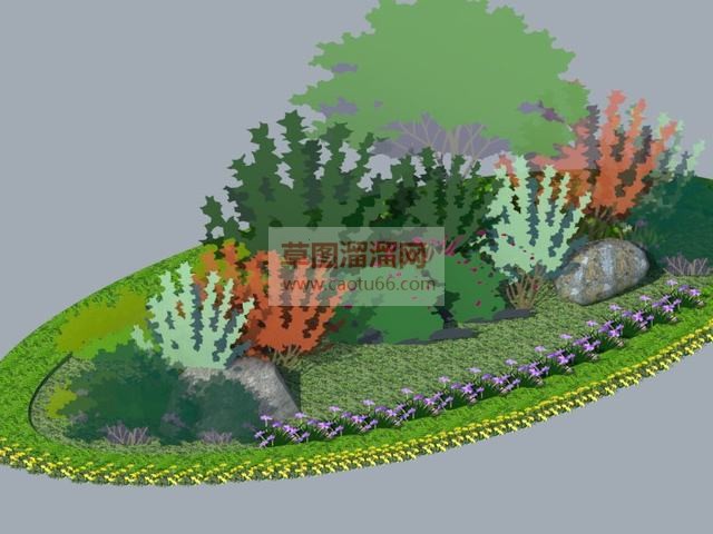 灌木植物花坛SU模型