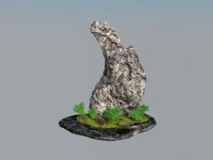 置石假山石奇石SU模型