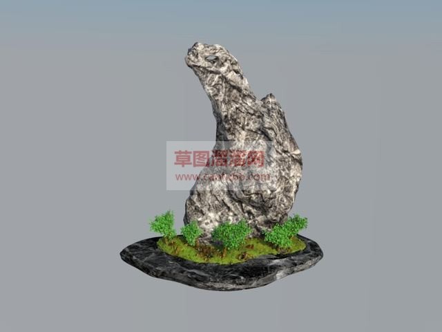 置石假山石奇石SU模型