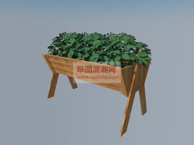 木质交叉花箱SU模型