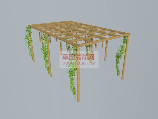 竹棚植物架花架SU模型