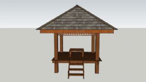 东南亚风格亭子SU模型 免费sketchup模型下载