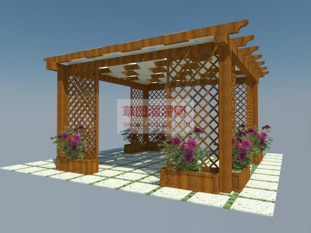 花箱花架廊架SU模型