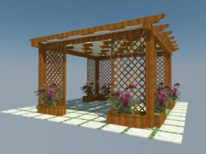 花箱花架廊架SU模型