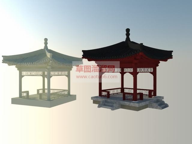 中式古建亭子六角亭SU模型