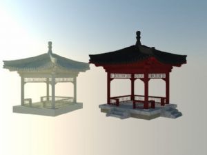 中式古建亭子六角亭SU模型