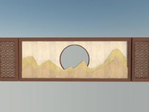 中式景墙SU模型