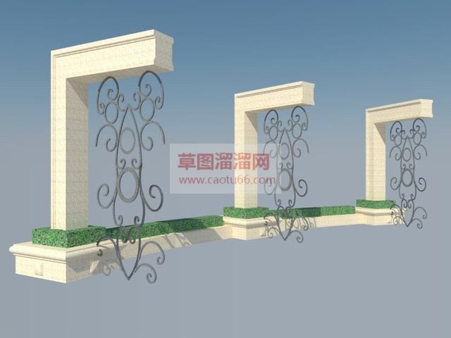 廊架SU模型