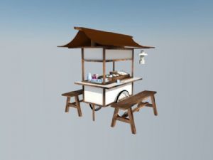 小吃餐车SU模型