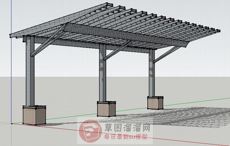 钢结构廊架SU模型
