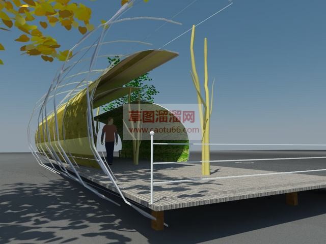 挡棚廊架SU模型