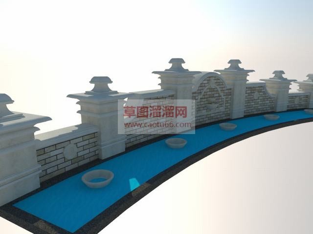 水景墙景墙SU模型