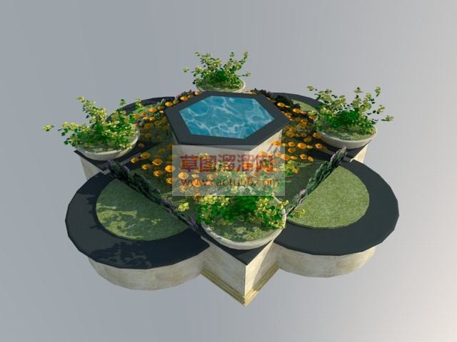 花坛花圃SU模型