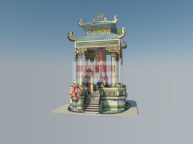 中式古代亭子SU模型