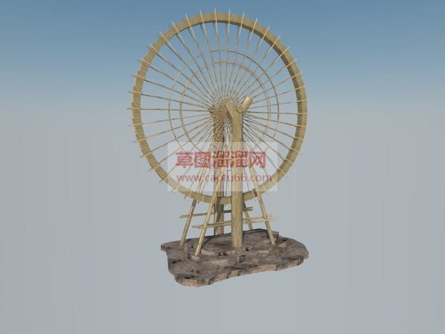 水车农村乡村SU模型