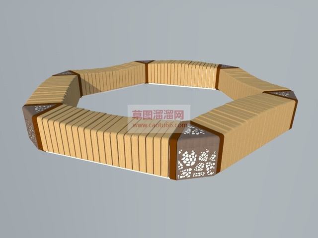 户外座椅六边形SU模型