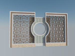 中式景墙SU模型