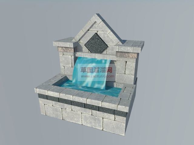 流水小品SU模型