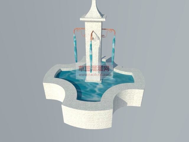 流水景观小品SU模型