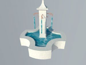 流水景观小品SU模型
