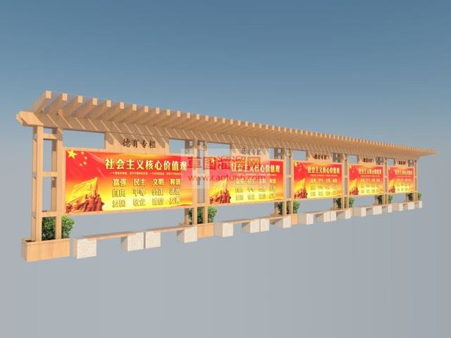 宣传栏座椅景观SU模型