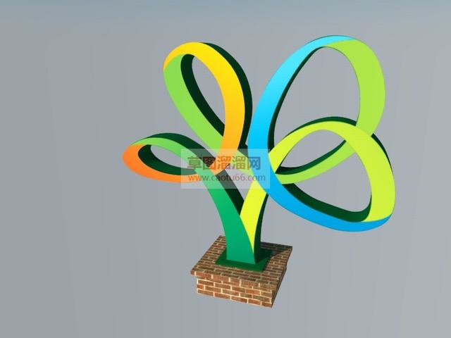 树雕塑小品SU模型