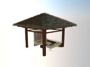 茅草屋稻草屋SU模型