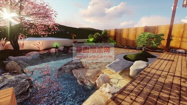日式茶室庭院SU模型
