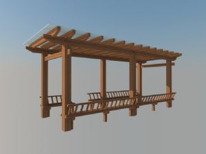 廊架花架座椅SU模型