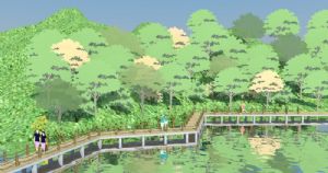 滨水景观栈道SU模型
