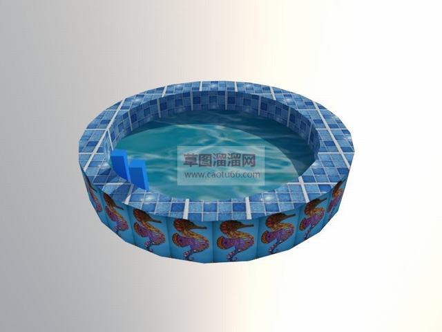 温泉泡澡池游泳池SU模型