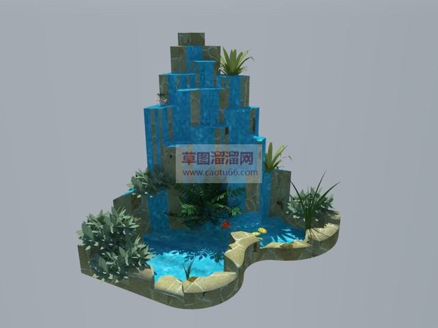 假山景观水景SU模型