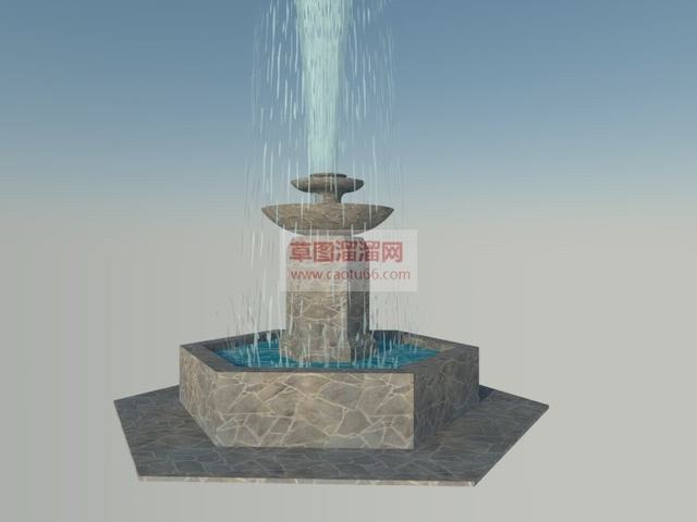 喷水喷泉水景SU模型