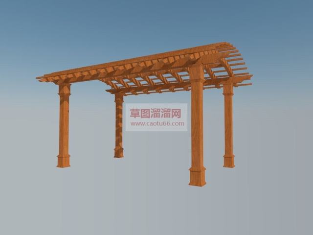 防腐木木制花架廊架SU模型