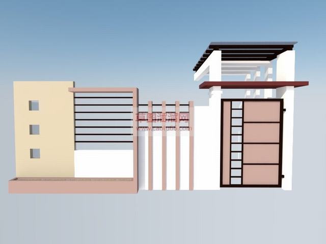 住宅围墙围墙SU模型