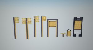 指示牌垃圾箱宣传栏SU模型